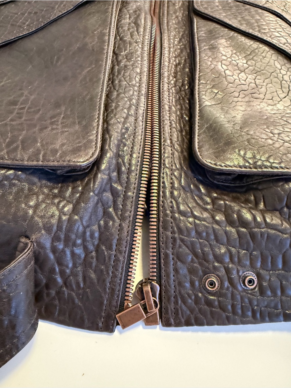 Magda Butrym chocolate brown leather jacket 36 - Picture 9 of 12
